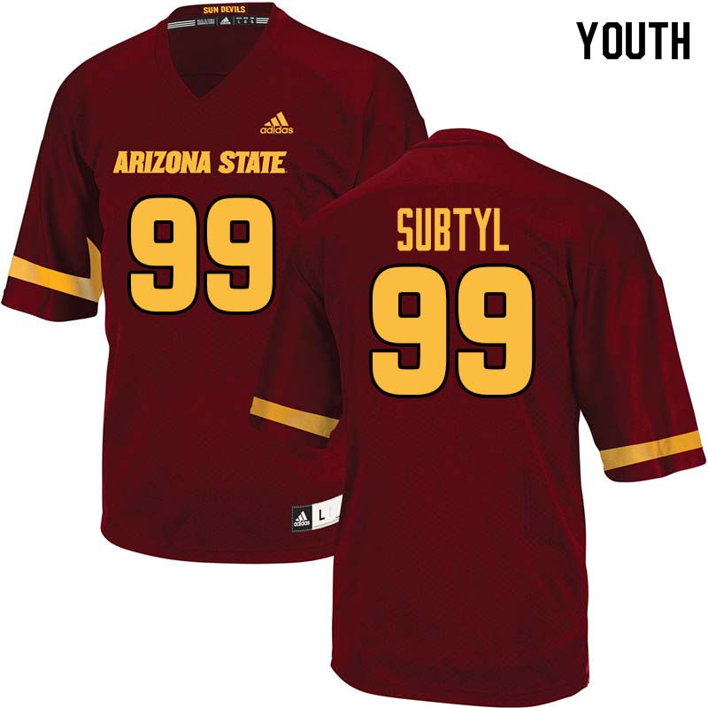Youth #99 Dougladson Subtyl Arizona State Sun Devils College Football Jerseys Sale-Maroon - Click Image to Close